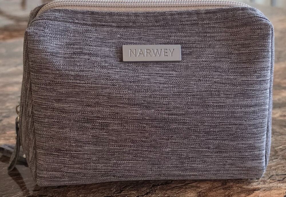Narwey Gray Travel Cosmetic Makeup Organizer Bag Multi Pocket